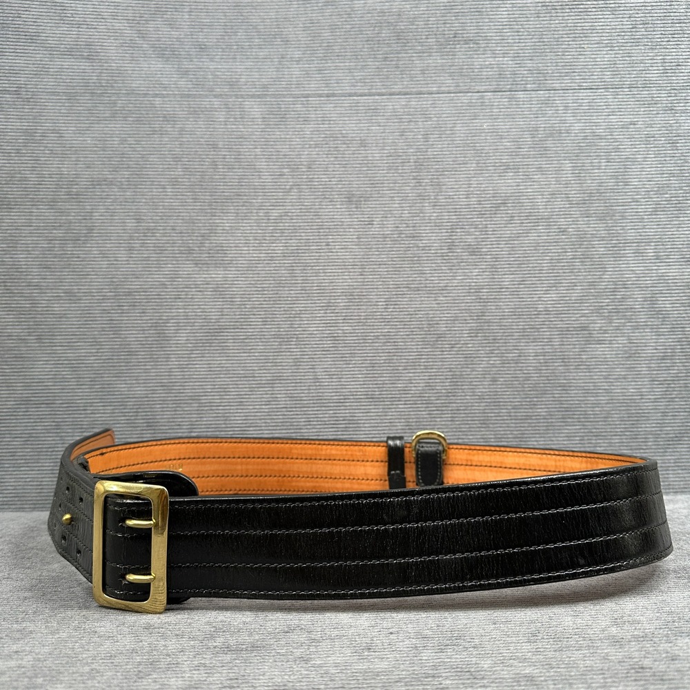 Don Hume B103 Black‎ Leather Police Duty Belt Solid Brass Buckle Size 46